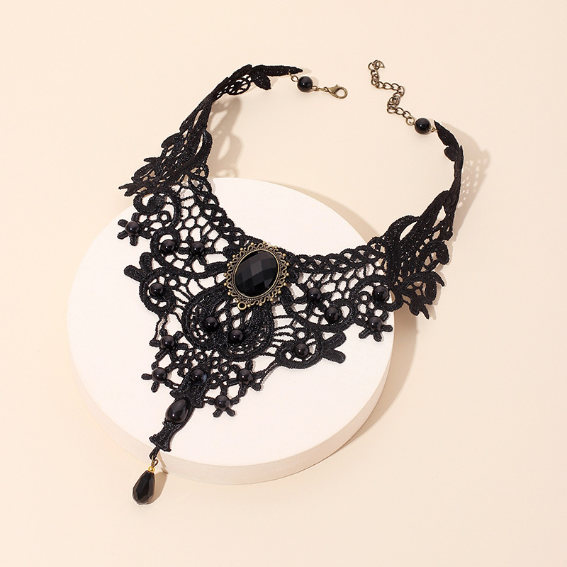 Dunkler Wind Gotische Spitze Halskette mit falschem Kragenpicture5
