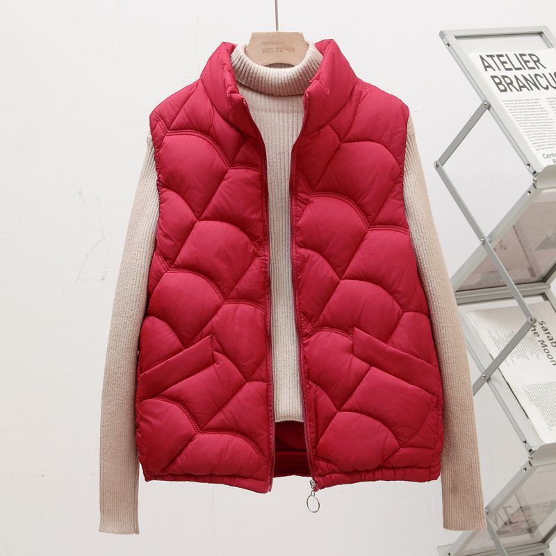 Women's Short-Sleeve Stand Collar Maternity Vests for Autumn/Winter 2025 - Thick Fleece and Cotton Featherlight Blazer Cardigan