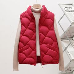 Women's Short-Sleeve Stand Collar Maternity Vests for Autumn/Winter 2025 - Thick Fleece and Cotton Featherlight Blazer Cardigan