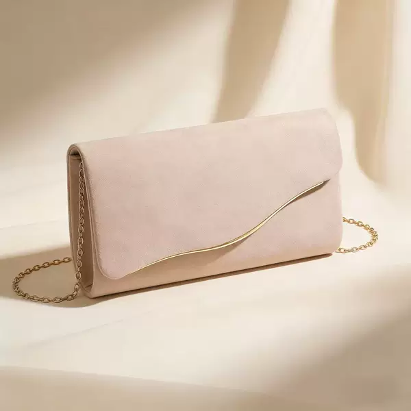 Cross-Border Amazon Hot-Selling Women's Luxury Faux Suede Evening Clutch Bag for Parties, Weddings, Cocktails, and Balls