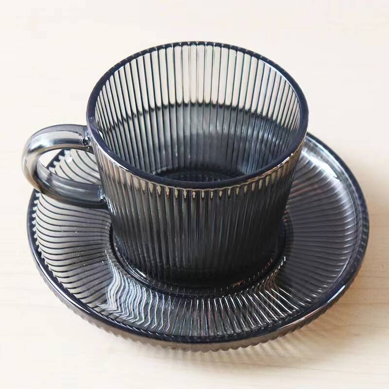Taza de café de vidrio transparente de estilo europeo, 12 piezas, taza de té de la tarde de lujo ligero, set de regalos de actividad