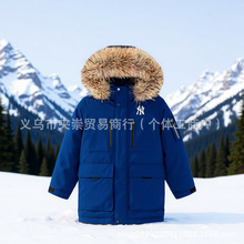 新款MLB洋基队2代NY工装中长款加厚连帽毛领户外男女情侣款羽绒服