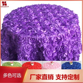 跨境立体玫瑰花台布现代酒店花瓣餐桌婚礼蛋糕桌签到台布置桌布