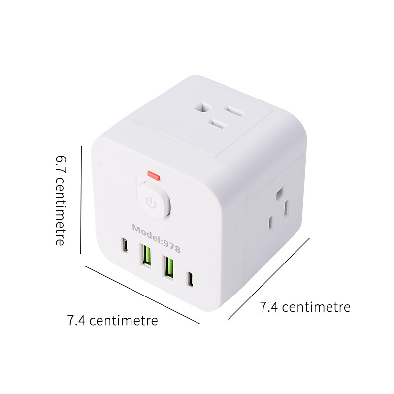 América del Sur Estándar Americano Estándar Americano USB + C Conector de conversión Rubik Cube inalámbrico enchufe directo TYPE-C Convertidor de carga