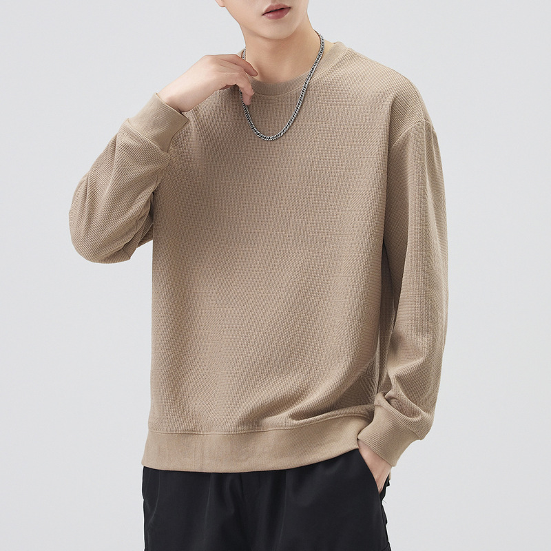 2025 Spring, Autumn and Winter New Trendy Brand Heavyweight Round Neck Simple Sweatshirt Men's Loose Sports Long-Sleeved Jacket Clothes