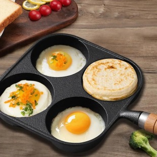 New Cast Iron Egg Pan Deepening Egg Hamburger Machine Mold Household Non-stick Pan Non-coated Egg Dumpling Pot