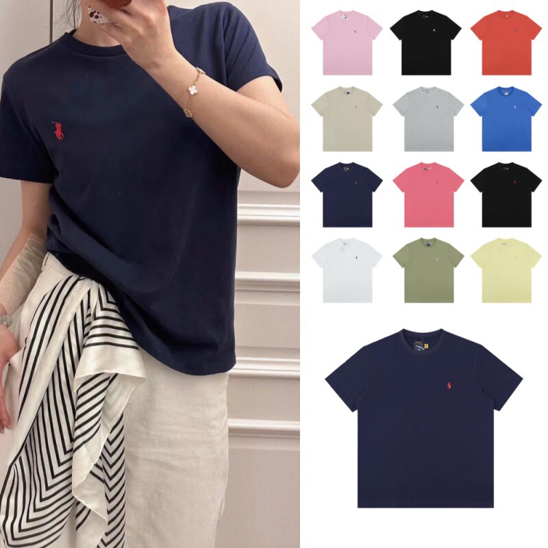 Cross-Border Authentic Version in Stock Rl Ralph Lauren New Summer Solid Color Pony Embroidery Round Neck Short-Sleeve T-Shirt Unisex Cross-Border Authentic Version in Stock Rl Ralph Lauren New Summer Solid Color Pony Embroidery Round Neck Short-Sleeve T-Shirt Unisex