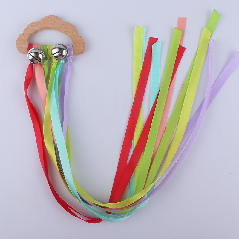 Nuevos suministros para bebés nube Beech teether bebé creativo Beech molar teether cinta sonajero juguete