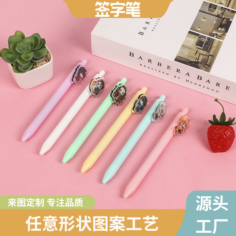 Acrylic Cartoon Advertising Pen Cute Anime Student Creative Acrylic Gel Pen Custom Pen Plus Logo