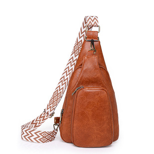 2023 bag girls' waist bag women's fashion chest bag women's simple cross-border European and American retro style women's bag