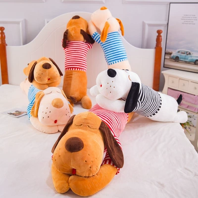 Striped Large Lying Dog Doll — Oyuncaq yastıqlar