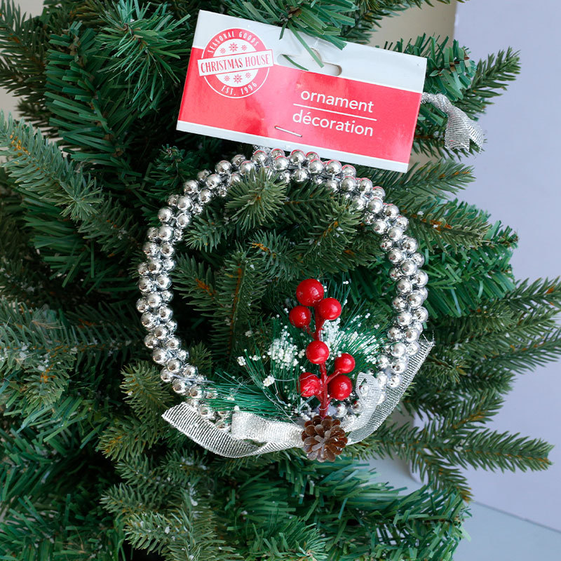 Fábrica de decoraciones de Navidad de plata cinco estrellas guirlandas de árbol de Navidad hechas a mano para vestir colgantes en stock