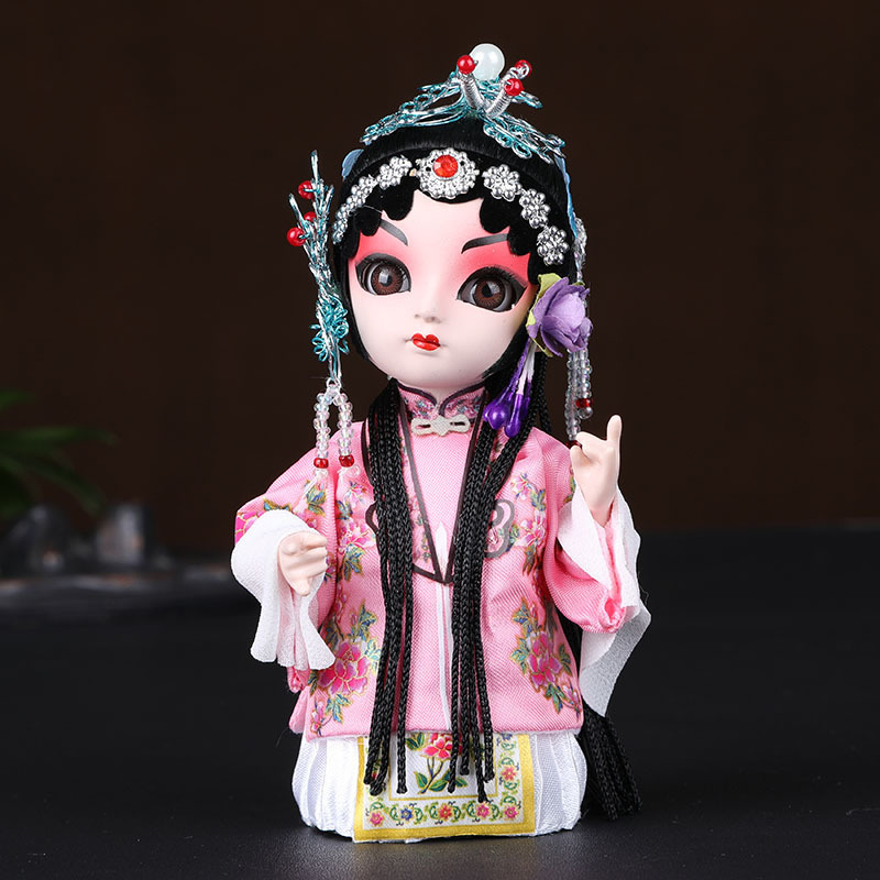 中国风特色小礼品送老外京剧人物脸谱北京纪念品绢人人偶娃娃摆件|undefined