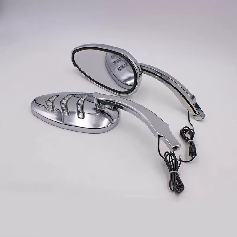Motorcycle Accessories Suitable for Harley Universal Modified Rearview Mirror with Led Reversing Mirror Cnc