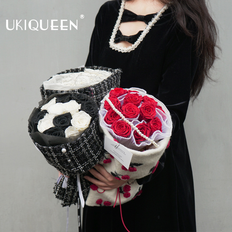 Naxi reina flor eterna Chanel ramo chino Día de San Valentín confesión ramo 520 regalo decoración del hogar adornos