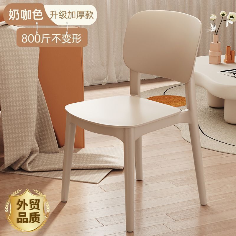 Taburetes para el hogar con respaldo de plástico grueso silla apilada mesa de comedor comedor simple y comercial