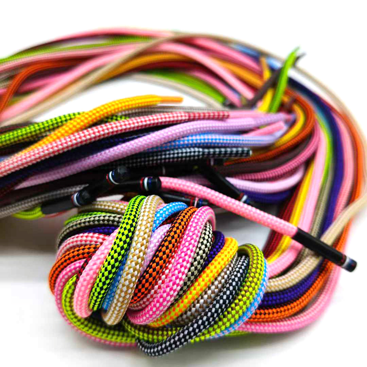 48 colores en stock 3mm poliéster cifrado color malla pantalones deportivos accesorios cuerda de dibujo tejido a mano cuerda redonda de color