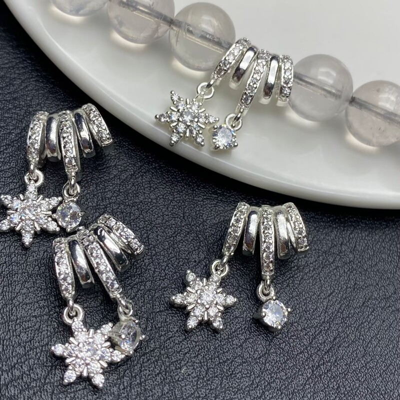 何家ペンダント スノーフレーク アイスクリスタル DIY 14K クリスタル ブレスレット オリジナルジュエリーアクセサリー ダイヤモンド付きビーズ インス風|undefined