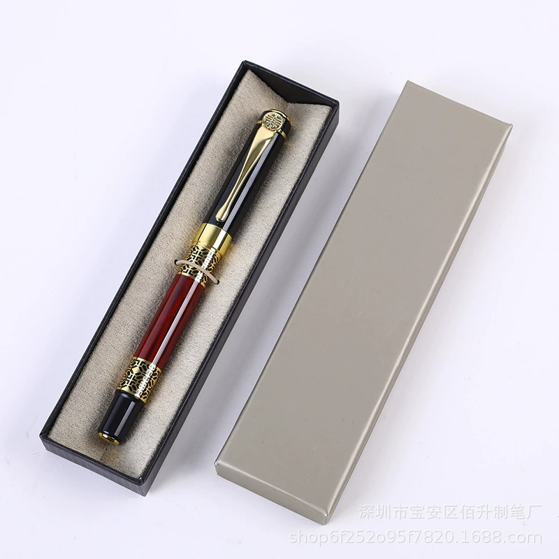 Ретро метал pen rollerball, древесный узор, винтажные наборы подарков и коробки, легкий 0,102 кг