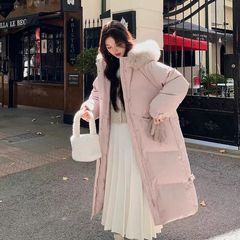 《反季》羽绒服女毛领冬季2025新款中长款加厚中国结外套情侣