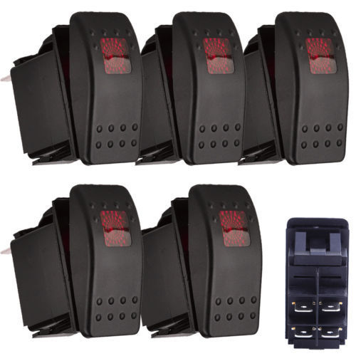 汽车船型翘板开关图案功能DIY改装电源按钮自复自锁激光镭雕XU