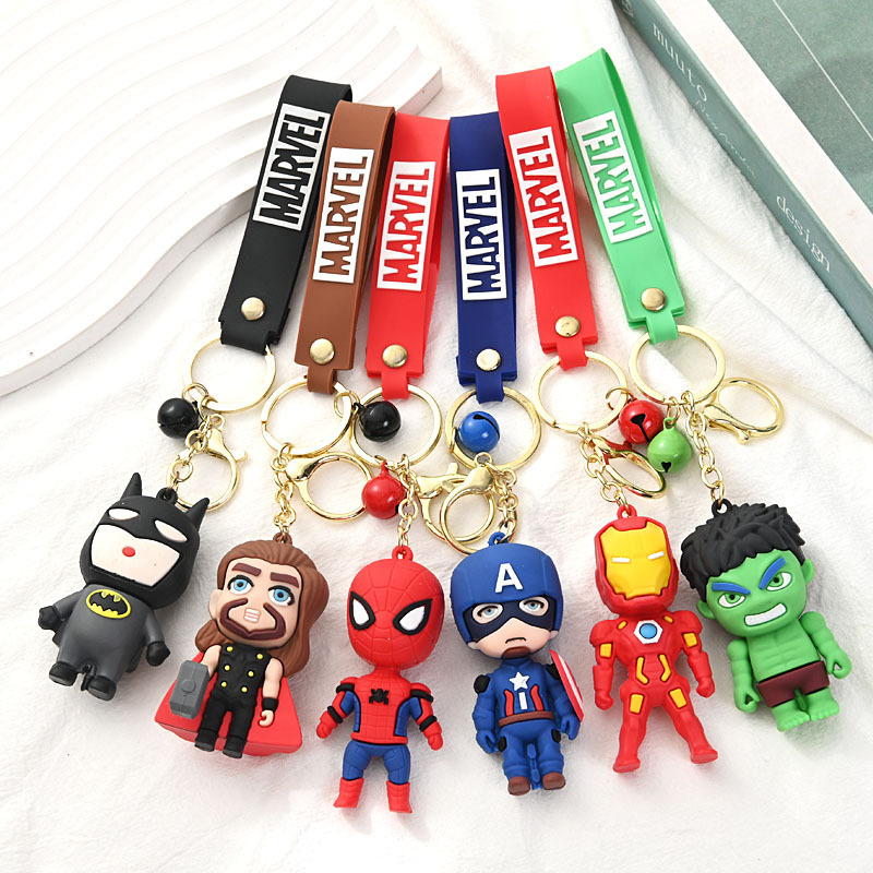 Cross-border Marvel Keychain Cartoon Avengers School Bag Small Pendant Wholesale Superhero Keychain Silicone Cross-border Marvel Keychain Cartoon Avengers School Bag Small Pendant Wholesale Superhero Keychain Silicone