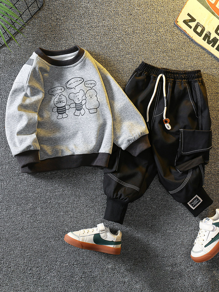 Conjunto de Ropa de Otoño para Niños 6342, Moda 2026, Ropa Deportiva de Primavera y Otoño para Niños Pequeños, Conjunto de Dos Piezas image 3