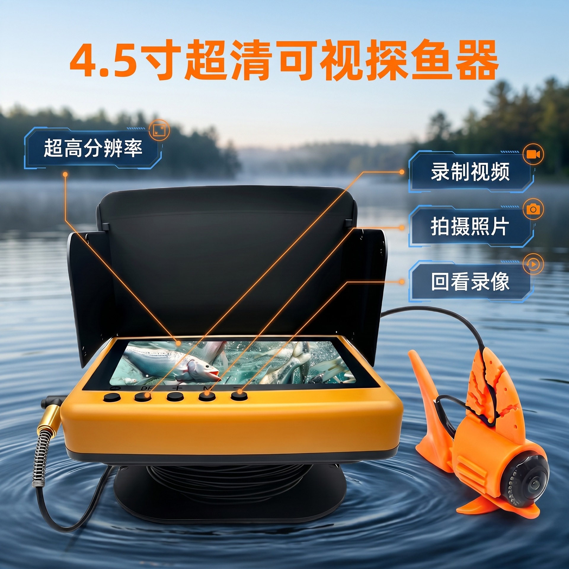 High-End Intelligent Underwater Camera, High-Resolution Visual Fish Finder, Infrared Night Vision Camera, Underwater Detection Instrument