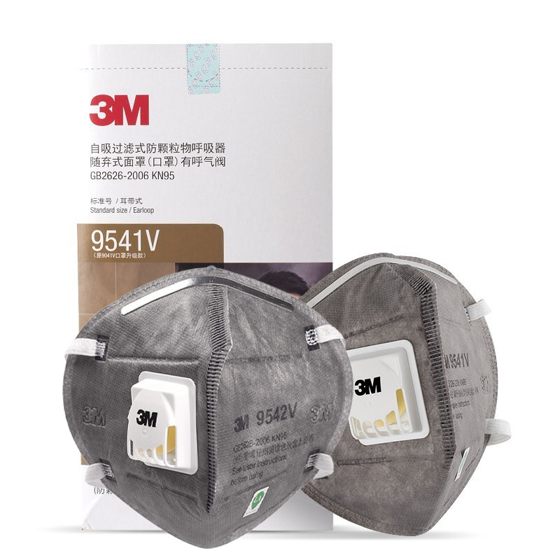 Máscara de polvo industrial KN95 con decoración montada en la cabeza, 3M 9542V/9541V, anti-formaldehído, venta al por mayor