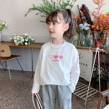 女童长袖T恤2024新款儿童韩版洋气外穿上衣女宝宝春装体恤打底衫