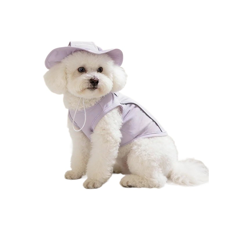 26 primavera y verano ropa de mascotas chaleco chaleco sombrero refrigeración perros ropa de gato perros pequeños y medianos