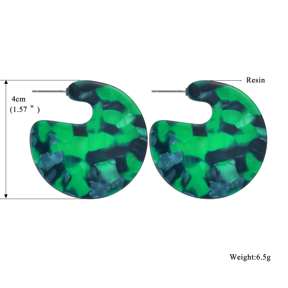 7g Weight No Inlaid Inlay Material Leopard Printing G-shaped Earrings