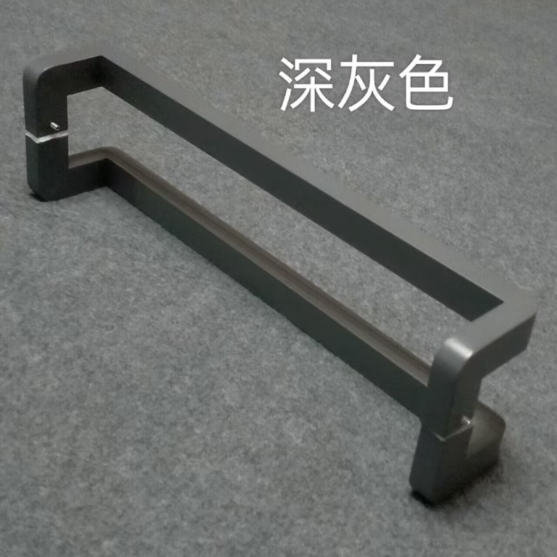 円弧ガラスドア取っ手コーナー黒帯電防止メッキ現代シンプルステンレス衝突防止枠付きドアノブ|undefined