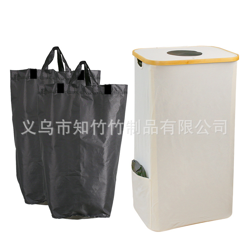 Cesta plegable para botellas con tapa para almacenar botellas vacías, contenedor para recoger botellas de agua usadas, cesta de almacenamiento con bolsa de mano desmontable.