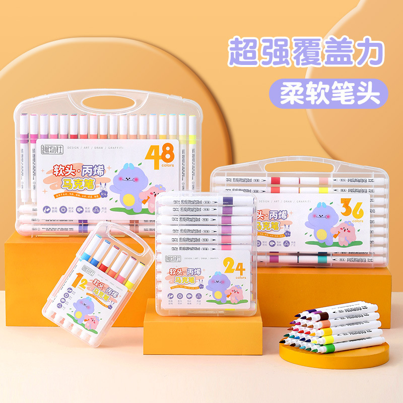Soft head acrylic marker pen color graffiti hand account marker pen water-based paint pen diy painting cross-border marker pen