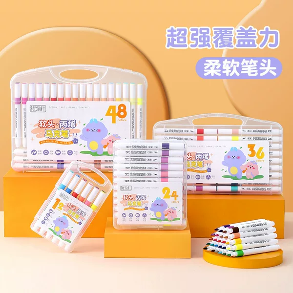 Soft head acrylic marker pen color graffiti hand account marker pen water-based paint pen diy painting cross-border marker pen