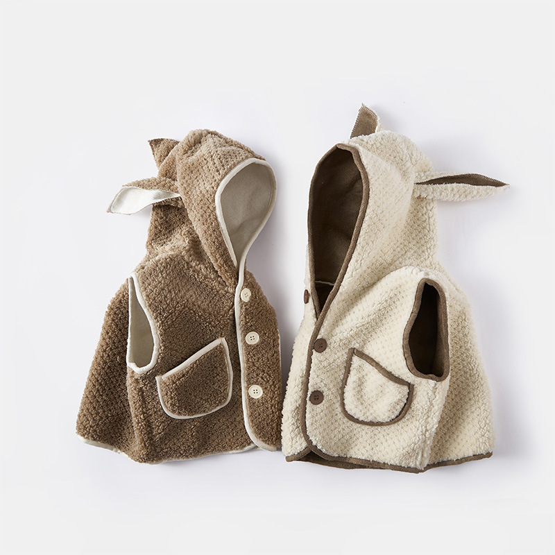 Chaleco DE LOS NIÑOS Otoño e Invierno Cachemira chaleco con capucha estilo occidental chaleco Chaleco de moda ropa exterior