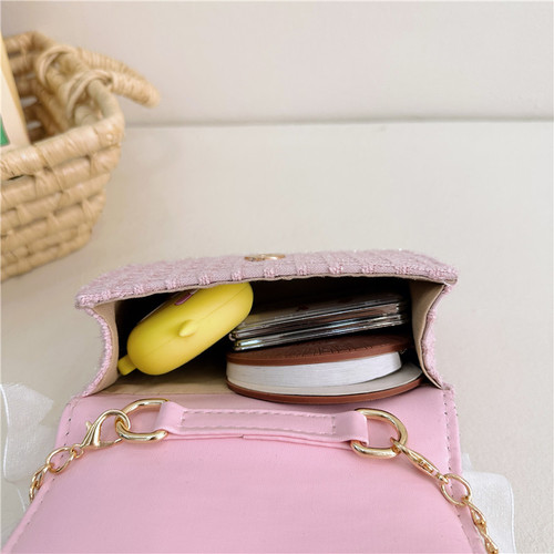Princess Little Fragrance Chain Bag, Baby Pearl Accessory, Handheld Bag, Trendy Children's Cute Bow Girl Shoulder Bag