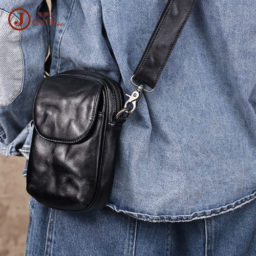 Black genuine leather crossbody strap, shoulder strap, backpack strap, unidirectional shoulder bag, adjustable strap, bag accessory
