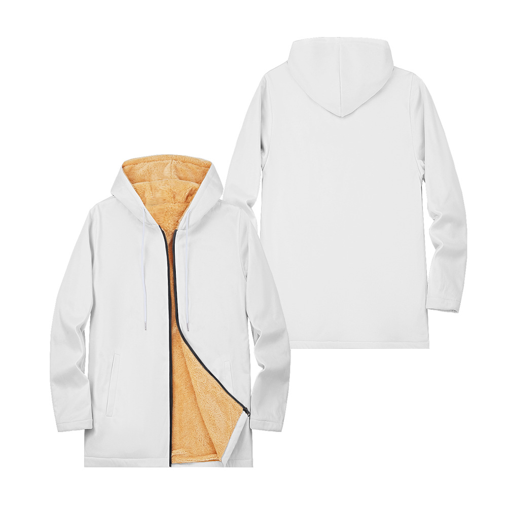 Neue britische Baumwolljacke mit plüschiger, bequemer, trendiger, lässiger Reißverschlusstasche und 3D-bedrucktem Kapuzenoutfit für Männer_voghion.com