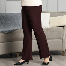 咖色微喇裤子女冬季2025年新款弹力休闲时尚高腰大码喇叭裤通勤风