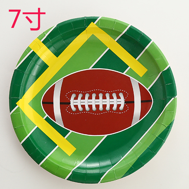 En stock rugby fútbol americano tema taza de papel cena placa Amazon decoración fiesta cumpleaños traje