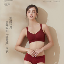 桑蚕丝新款无痕女士内衣厚款小胸聚拢显大无钢圈舒适防下垂文胸罩