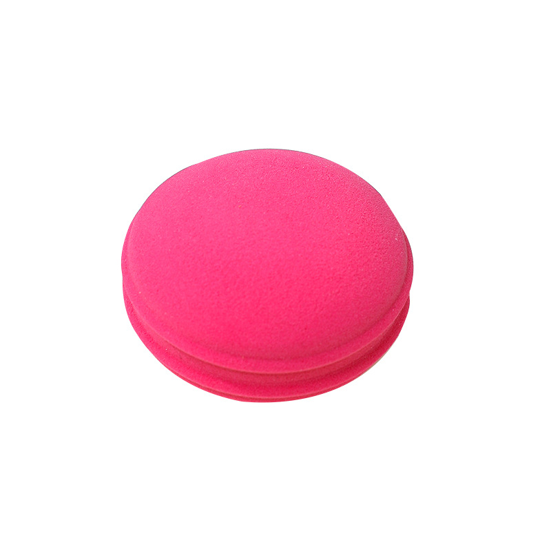 Polvo de macarrón transfronterizo, esponja de maquillaje redonda personalizada, esponja de maquillaje, huevo de maquillaje super suave, no comer polvo, seco y húmedo, doble uso