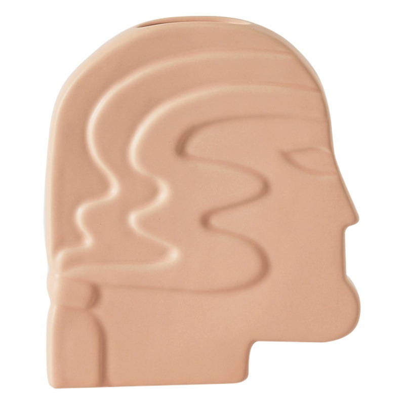 Nordic ins estilo creativo florero de cerámica simple cara decoración salón arreglo floral mesa en casa