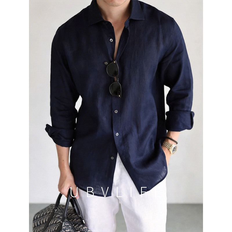 Lightweight and Breathable Linen Shirt for Men, Long-Sleeved, 2026 Autumn Old Money Style Casual New Single-Piece Shirt for Men Lightweight and Breathable Linen Shirt for Men, Long-Sleeved, 2026 Autumn Old Money Style Casual New Single-Piece Shirt for Men