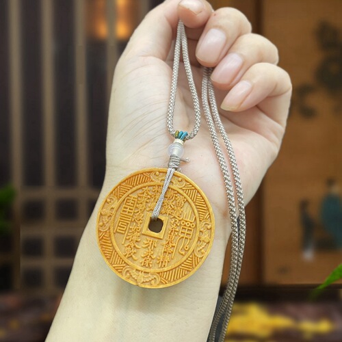 Agarwood Thangka Mountain Ghost Money Taoist 46 Token Ben Ming Nian Peaceful Good Luck Pendant Necklace Pendant Accessories Hidden