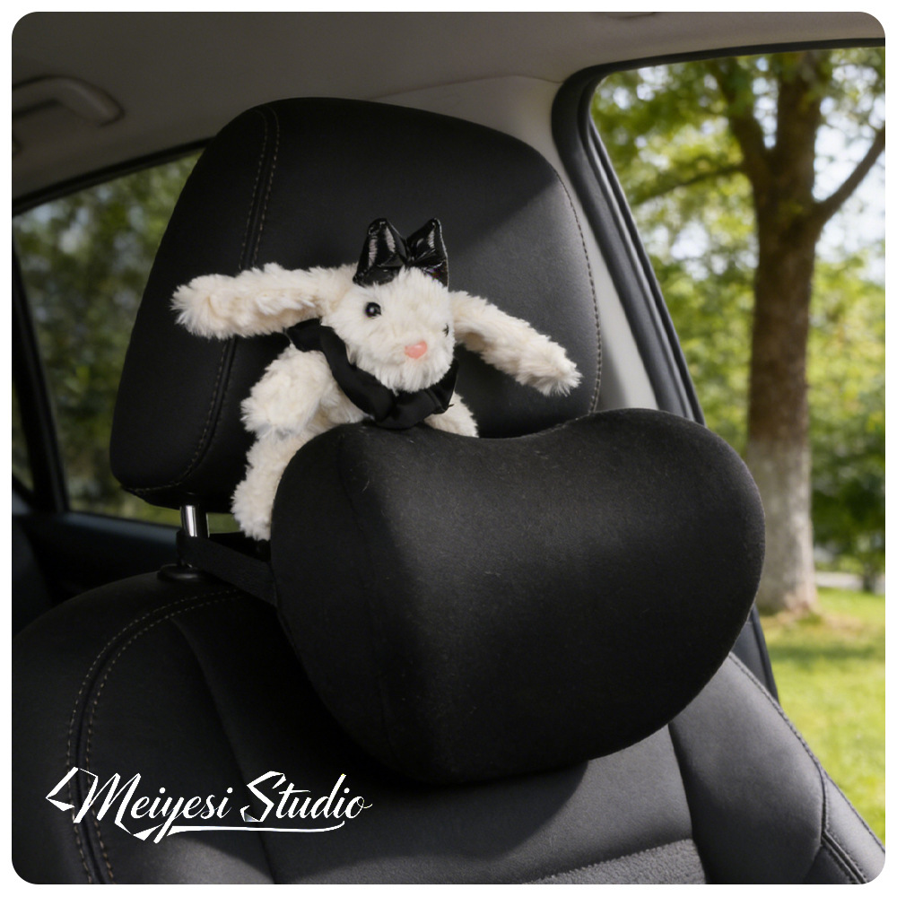 2026 nuevo reposacabezas de automóviles almohada de cuello almohada de asiento de cintura para automóviles cuatro estaciones universal mujer linda image 2