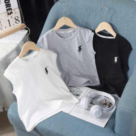 新款男童背心纯色T恤无袖衫夏季宝宝打底衫