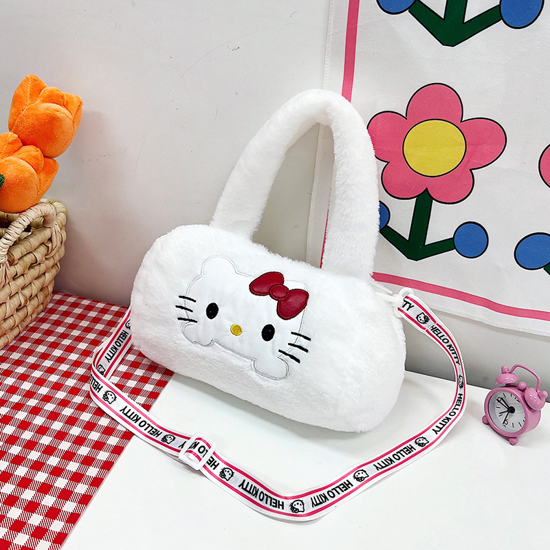 Venta al por mayor de fábrica bolsa de felpa juguete bolsa de mensajero Kulomi peluche de oso de fresa bolso japonés Sanrio